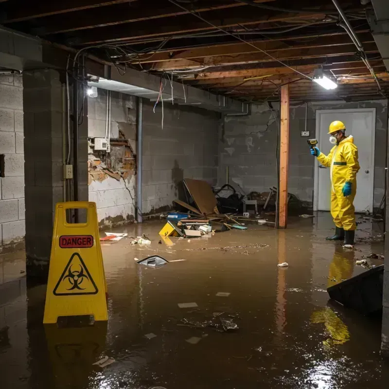 Flooded Basement Electrical Hazard in Old Fig Garden, CA Property