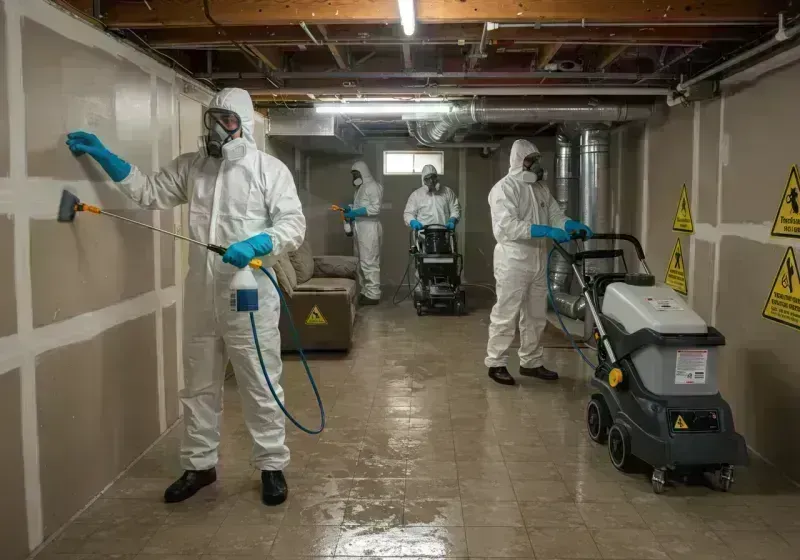 Basement Moisture Removal and Structural Drying process in Old Fig Garden, CA